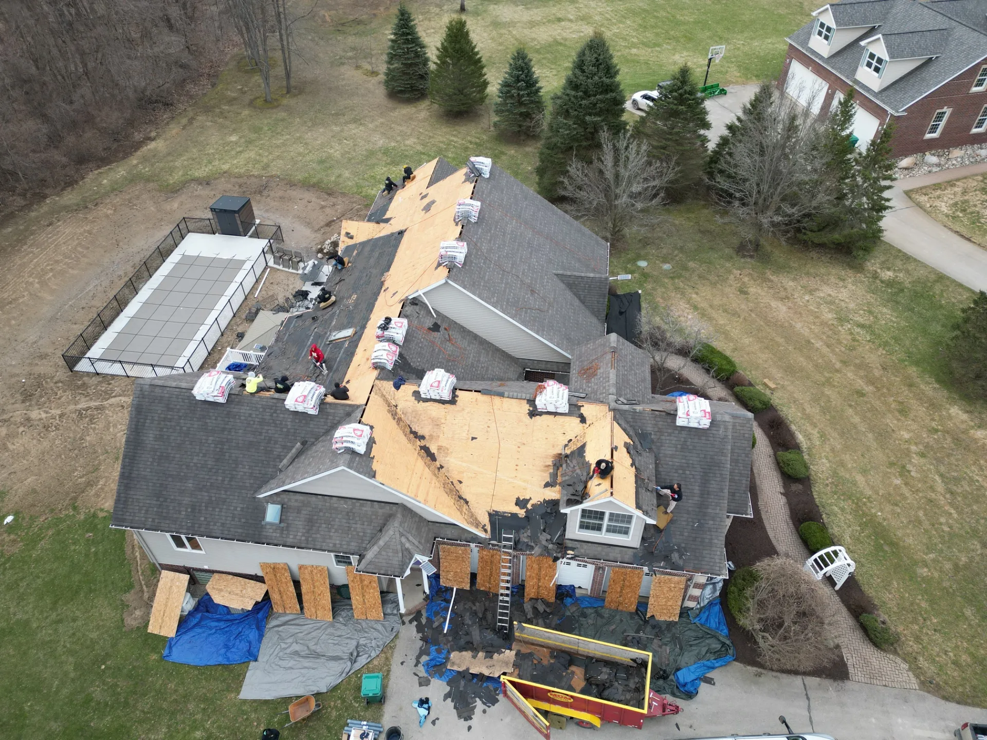 Roof Replacement in Leonard with Atlas Pinnacle Pristine Burnt Hickory shingles — photo 3 of 9