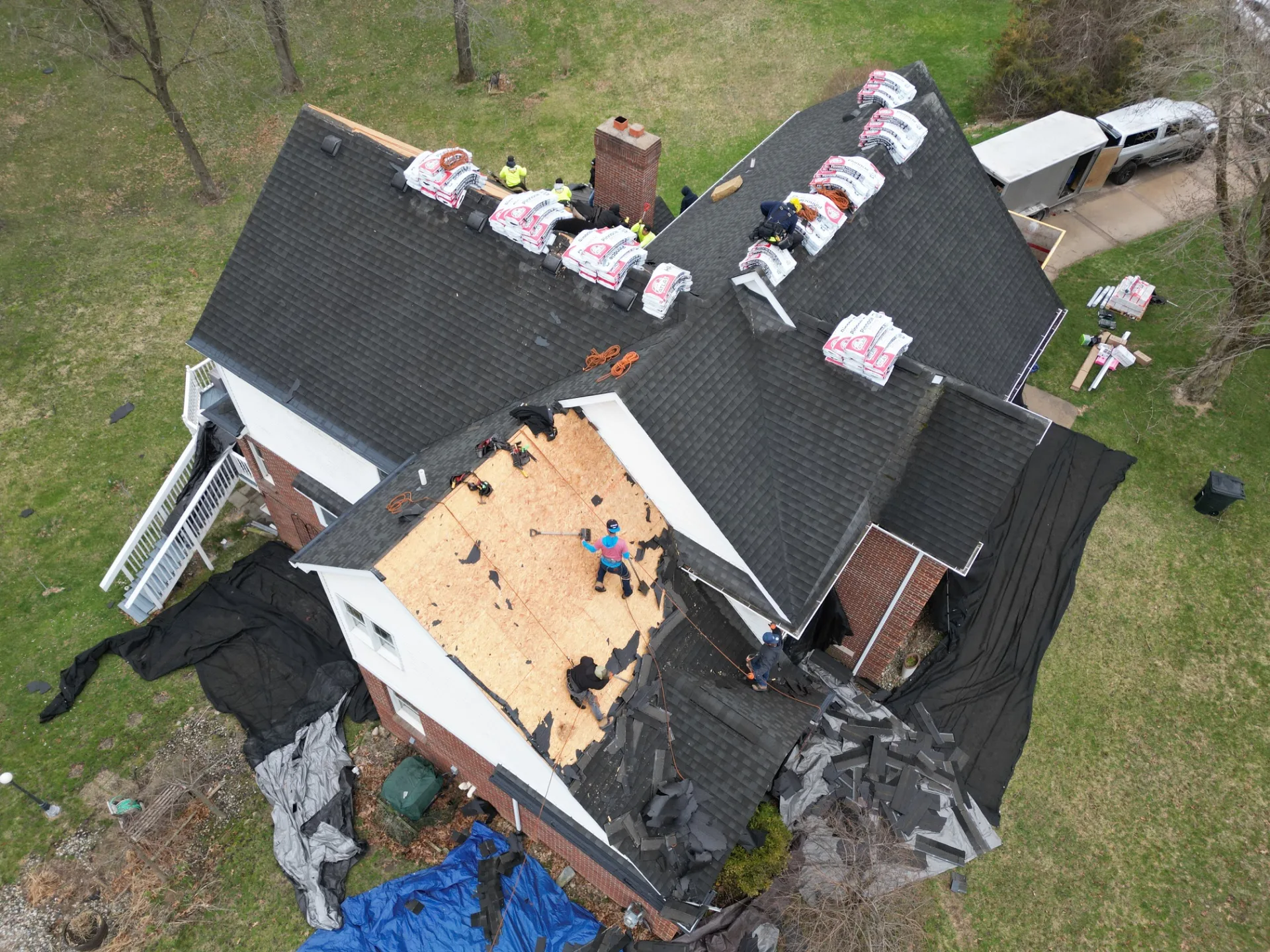 Roof Replacement in Leonard with Atlas Pinnacle Pristine Black Shadow shingles — photo 4 of 13